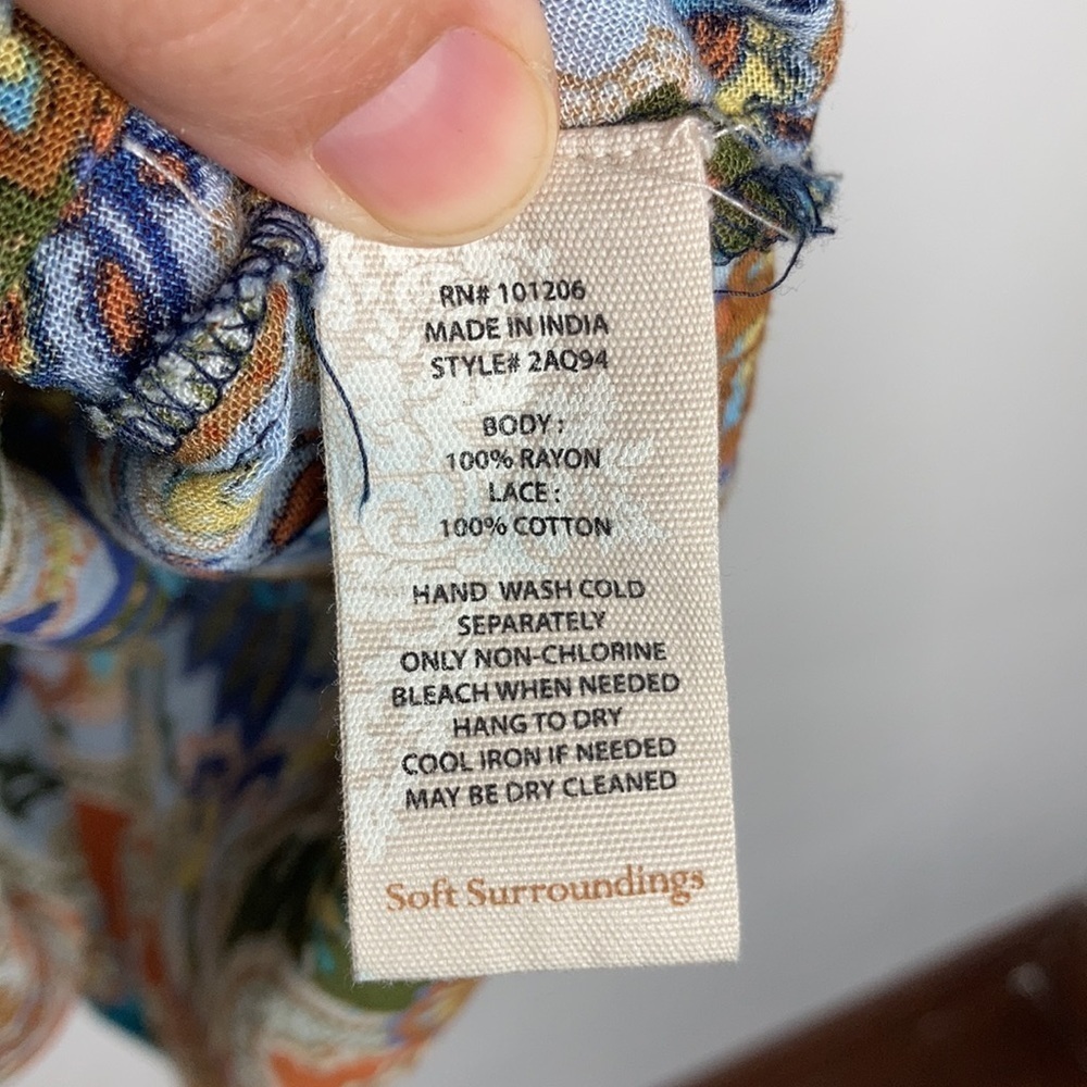 Soft surroundings boho top size‎ XS - Picture 7 of 8